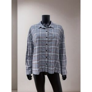 Madewell Women's Plaid Button Down Shirt XL Cotton‎ Oversized Fall Casual Top